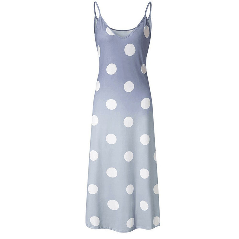 OTEN Vintage Casual Backless Polka Dot Gradient Dress