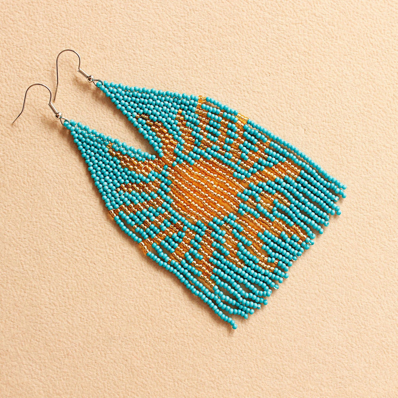 Rice Bead Earrings  Hand weaving  Beaded  Colorful  Simplicity  Retro  Bohemia  geometry  alloy  ma&#39;am  Tassel Earrings