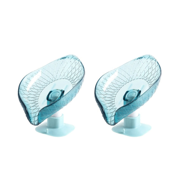 2PCS Suction Cup Soap dish For bathroom Shower Portable Leaf Soap Holder Plastic Sponge Tray For Kitchen Bathroom accessories