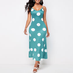 OTEN Vintage Casual Backless Polka Dot Gradient Dress